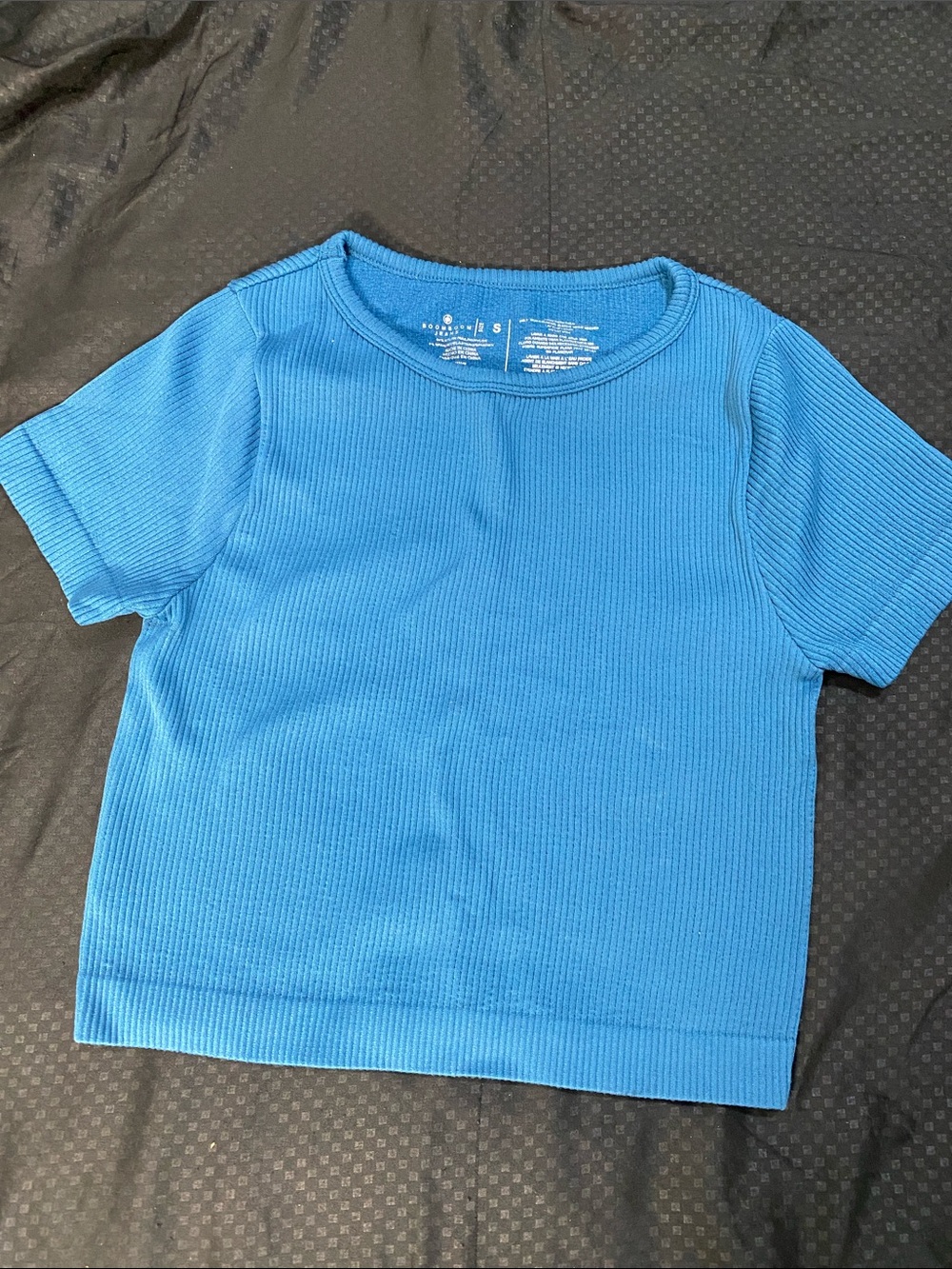 Boom boom jeans Short Sleeve Ribbed Tee in Bright Blue